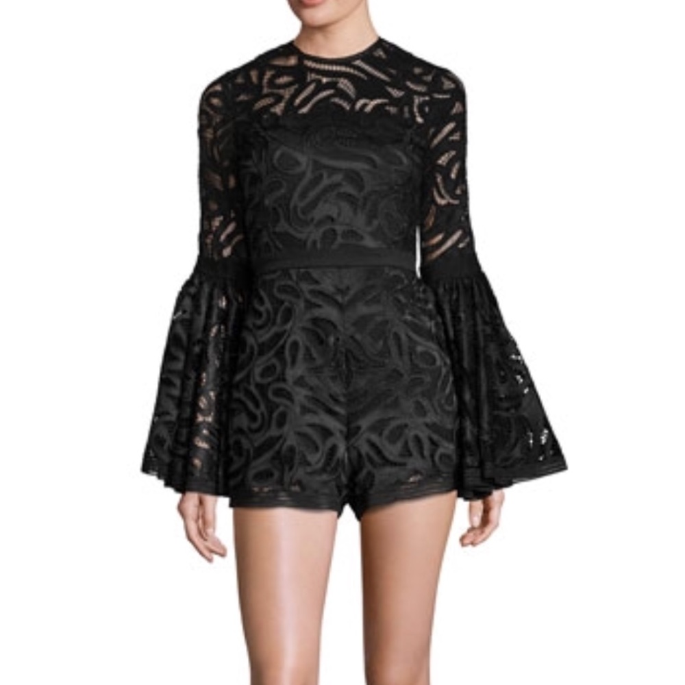 Alexis lace dress with flared sleeves